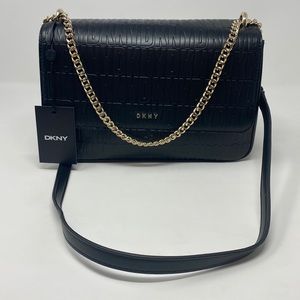 NWT DKNY Sina Flap Shoulder Bag with Gold tone strap